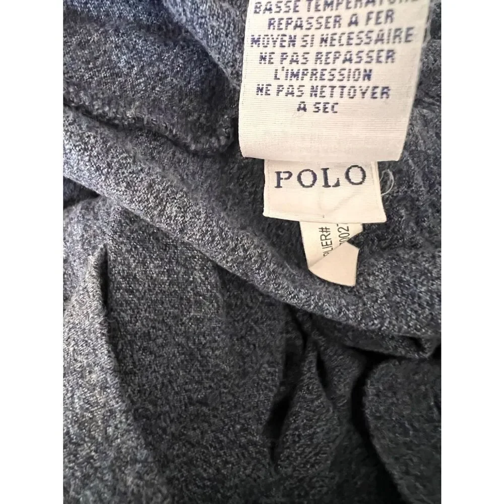 Men’sPolo by Ralph Lauren Long Sleeve Crewneck Tee in Heather Blue size XL
